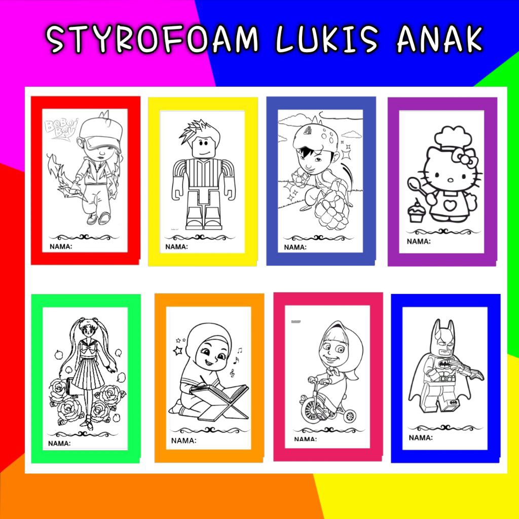 

PAKET GROSIR ISI 50 PCS Styrofoam lukis anak ukuran 30cm X 40cm, EDUKASI MEWARANI ANAK
