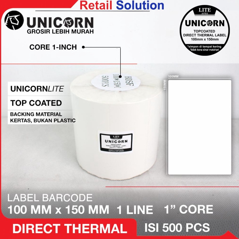 

KODE M72I Label Thermal Resi Stiker 1x15 mm 1 x 15 mm 1x15mm 5pcs