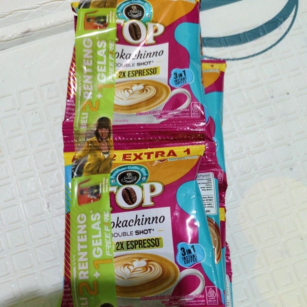 

KOPI TOP MOKACHINNO DOUBLE SHOT (Beli 2renteng free 1gelasFF) 15pcs