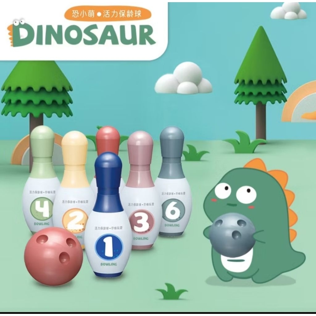 MAINAN BOWLING ANAK Bola Bowling 2826 / Bola Bowling set Dino
