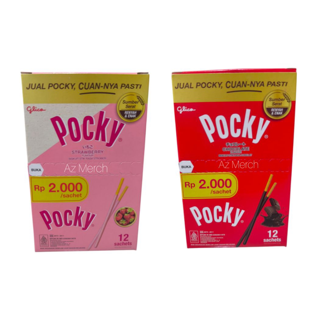 

POCKY BISKUIT STIK COKLAT SACHET SINGLE 1 BOX ISI 12 - POCKY 2000