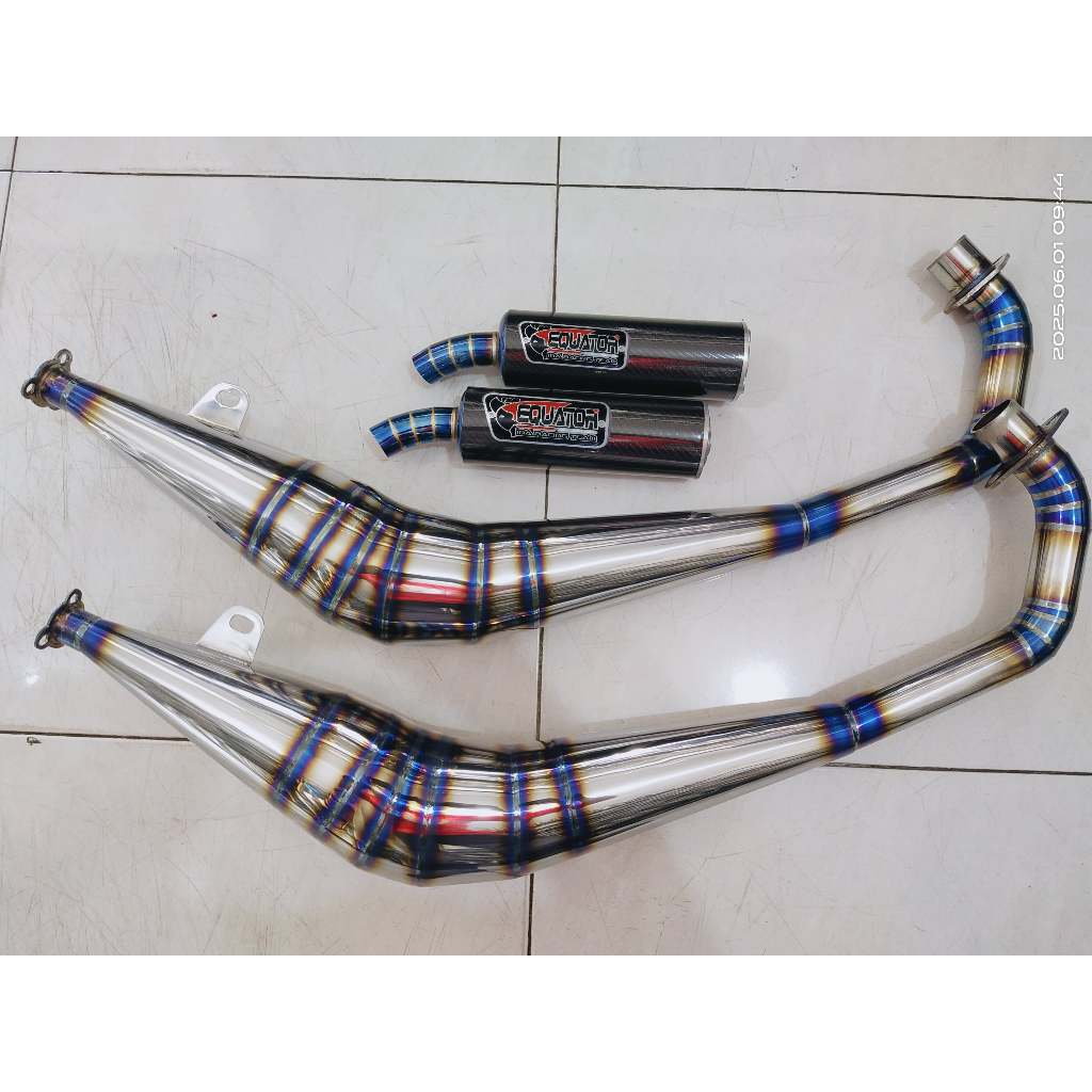 EQUATOR Knalpot Satria 2tak Model BM Power Full Stainlestell