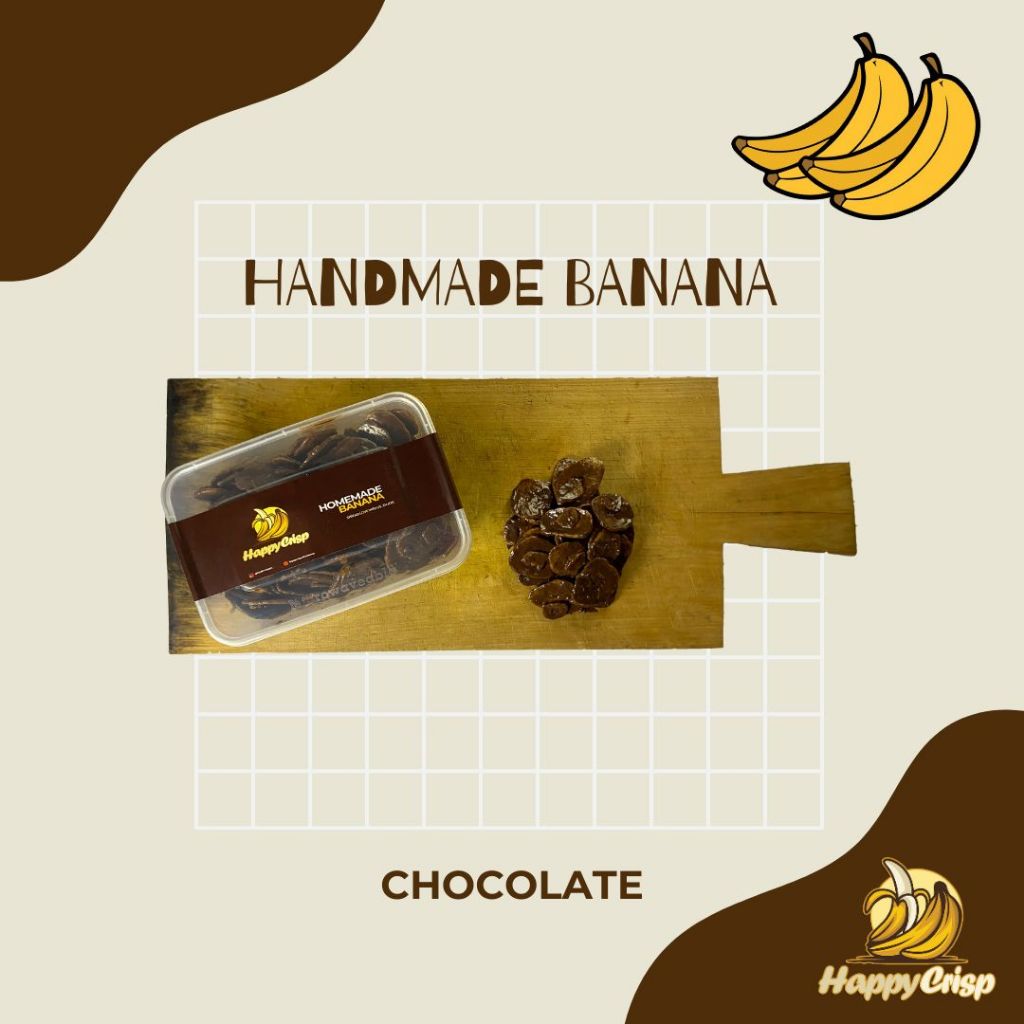 

HAPPYCRISP Keripik Pisang Coklat / Keripik Pisang Lumer