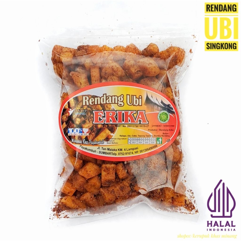 

Rendang Ubi Singkong Erika 200 Gram Asli Khas Minang