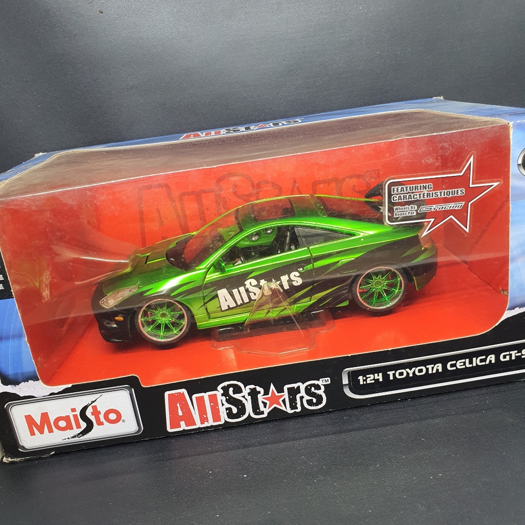 Maisto All Stars 1 24 Toyota Celica GT-S Hijau Metalic Diecast Gaya Mofikasi Street Tahun 2000an