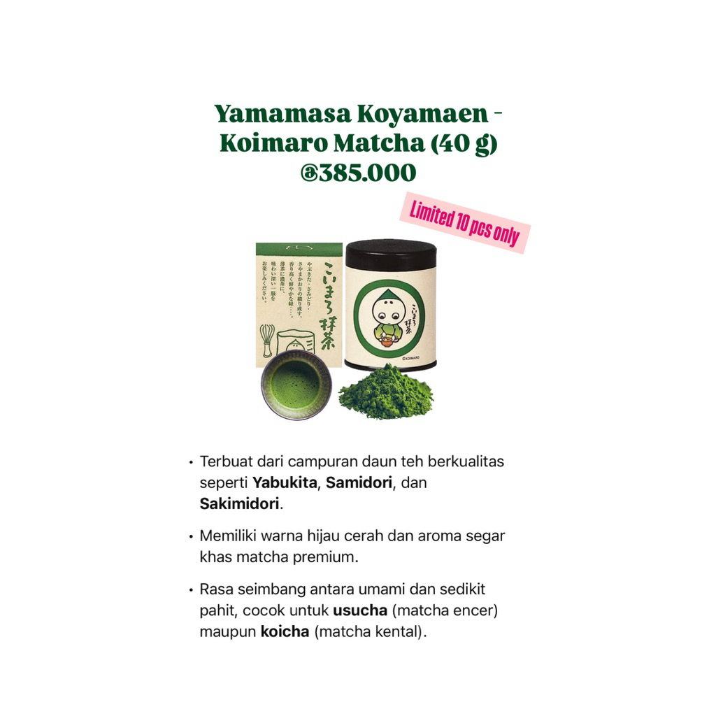 

Yamamasa Koyamaen - Koimaro Matcha (40 g)