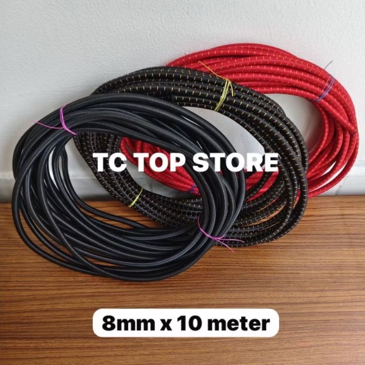 

rtc Tali Karet Bulat 8mm / Tali Elastis / Tali String / Tali Bagasi (Panjang 10 Meter)