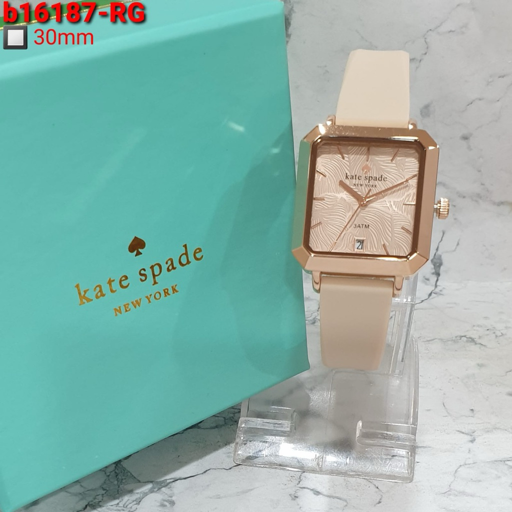 Best Seller ‼️ Jam Tangan Wanita Kate Spade 6187 Tangal Aktif ( 3.0cm ) Free Box Tali Rubber
