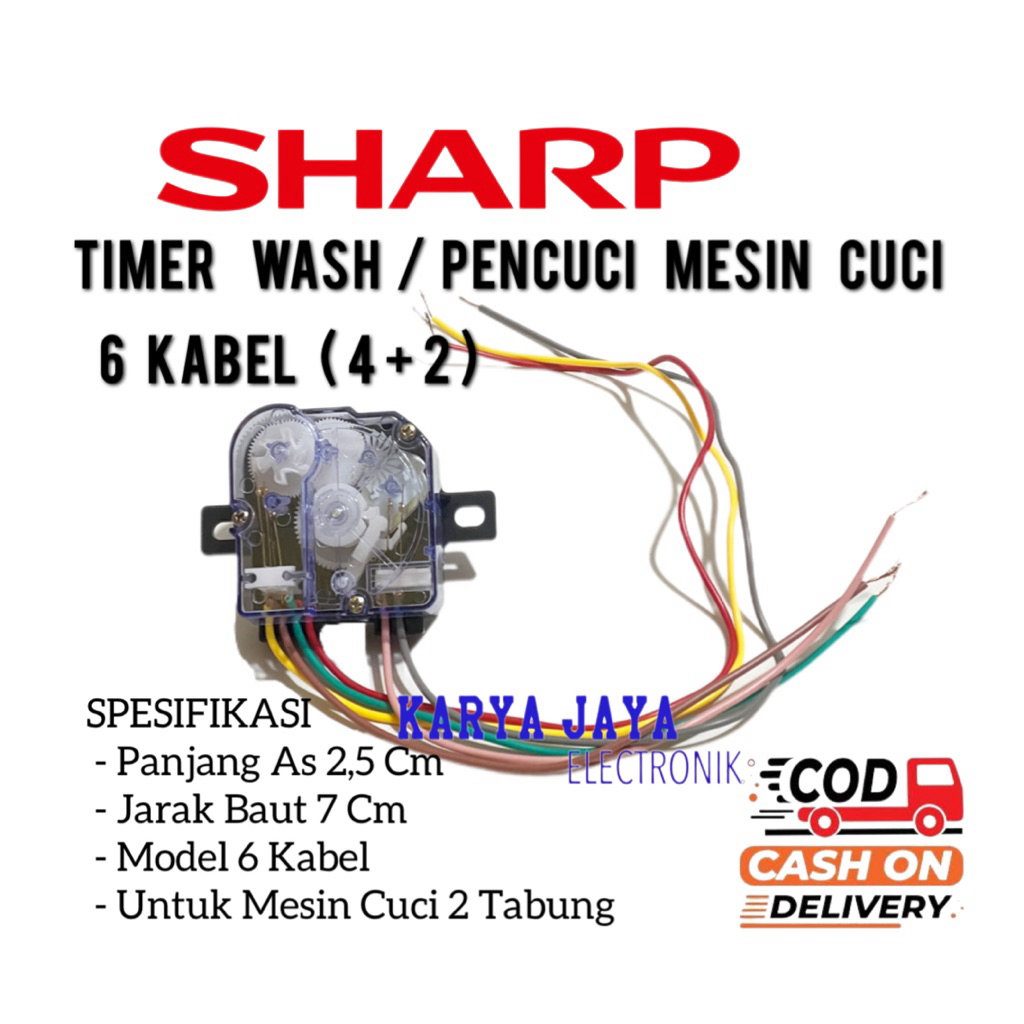 Timer Wash 6 Kabel Mesin Cuci Sharp 2 Tabung - Timer Mesin Cuci Sharp 6 Kabel