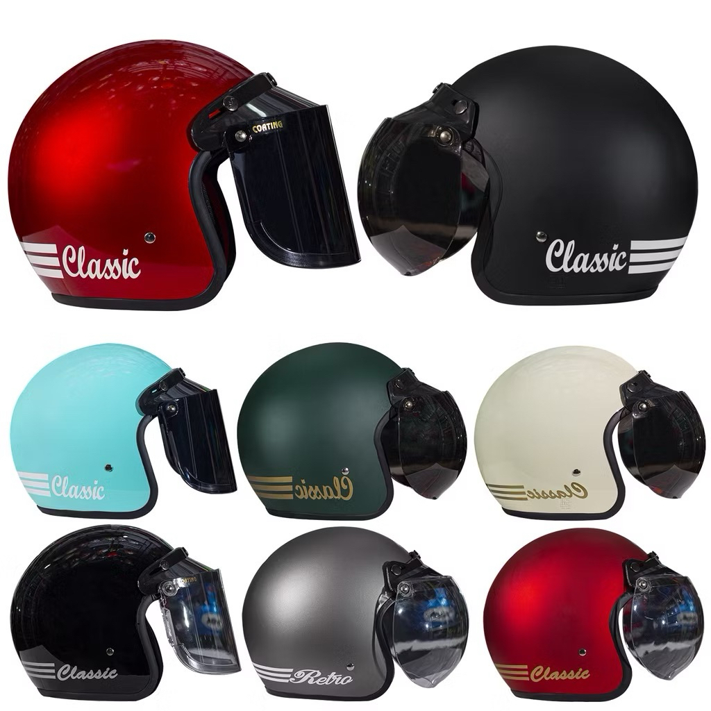 Helm classic garis 3//helm terlaris dishopee//helm BOGO best Seller//helm BOGO pria wanita dewasa