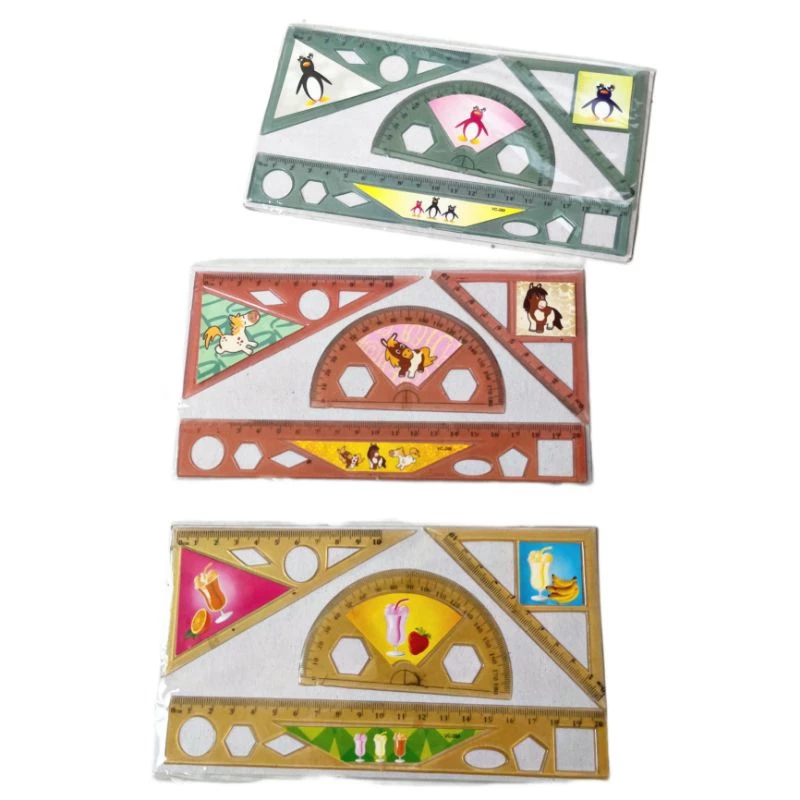 

Set Penggaris Plastik Isi 4 Penggaris Busur Siku Garisan 4 in 1 YB-01041