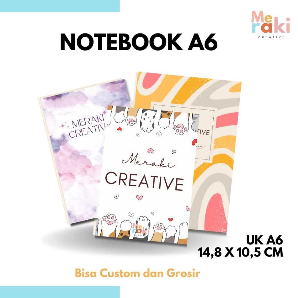 

Bloknote A6 isi hvs Cover memakai kertas Ap 150gr full color