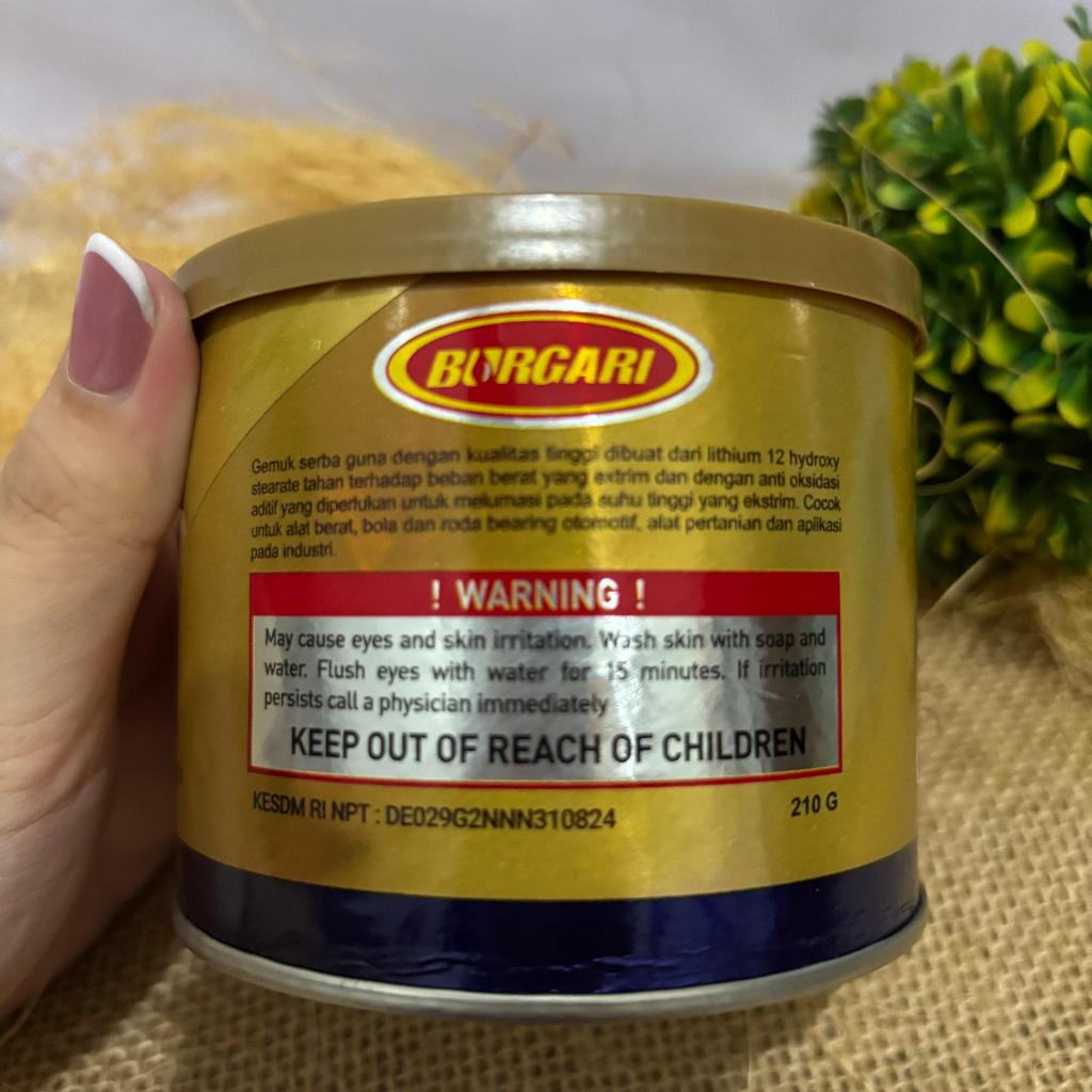 BURGARI – GREASE LITHIUM 400EP 210GR PERPCS GEMUK SERBAGUNA TAHAN PANAS LINDUNGI KOMPONEN DARI AUS DAN KARAT
