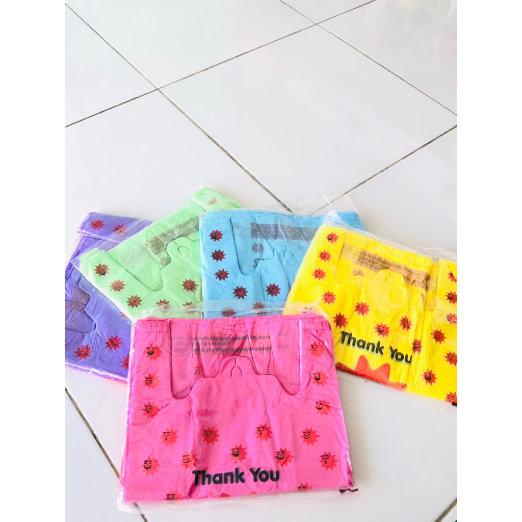 Kresek smile UFO / kantong kresek motif / kresek motif tulisan thank you