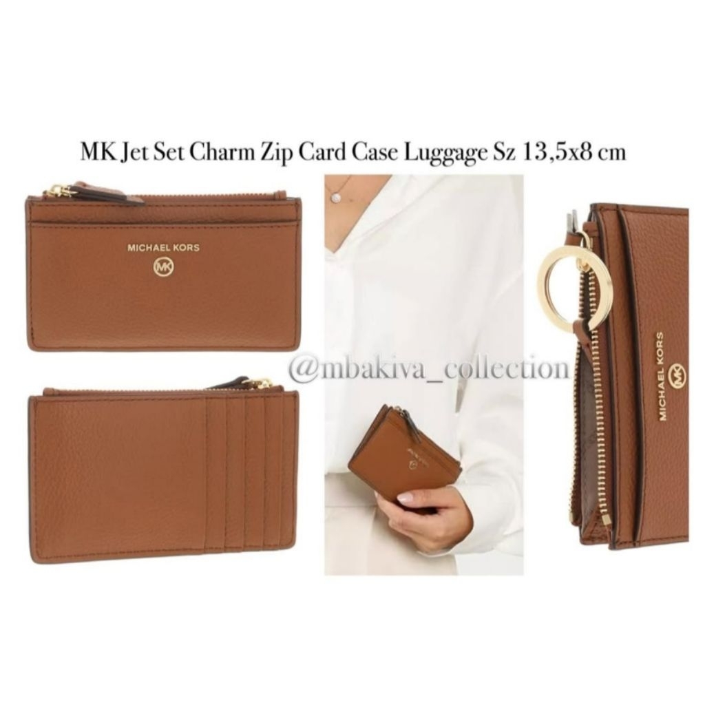 MK Jet Set Charm Zip Card Case Luggage