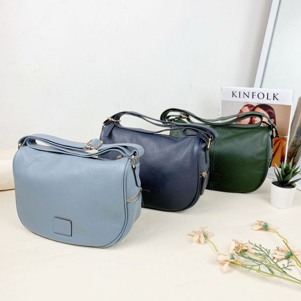 sling bag wanita tas kulit wanita model slempang bahan kulit sapi garut