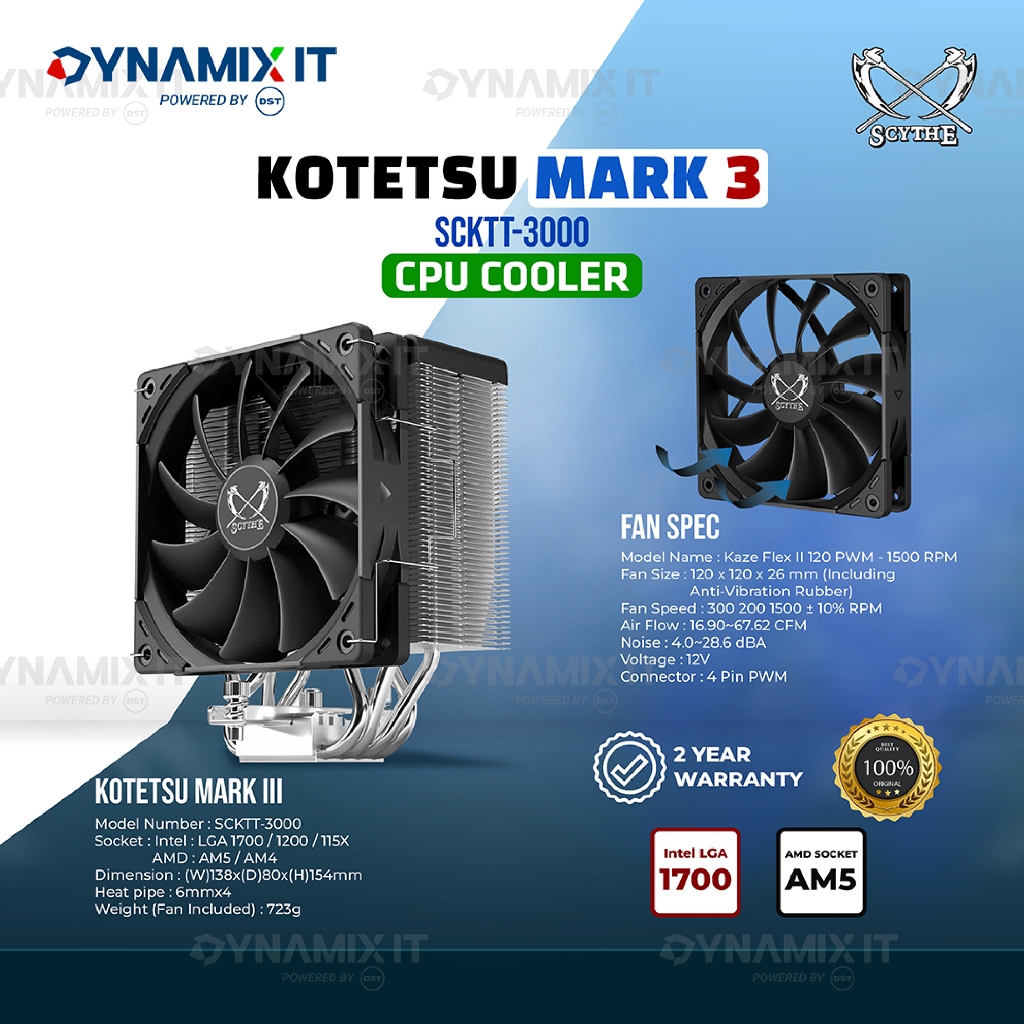 Scythe KOTETSU MARK 3 Single Tower CPU Air Cooler - HSF