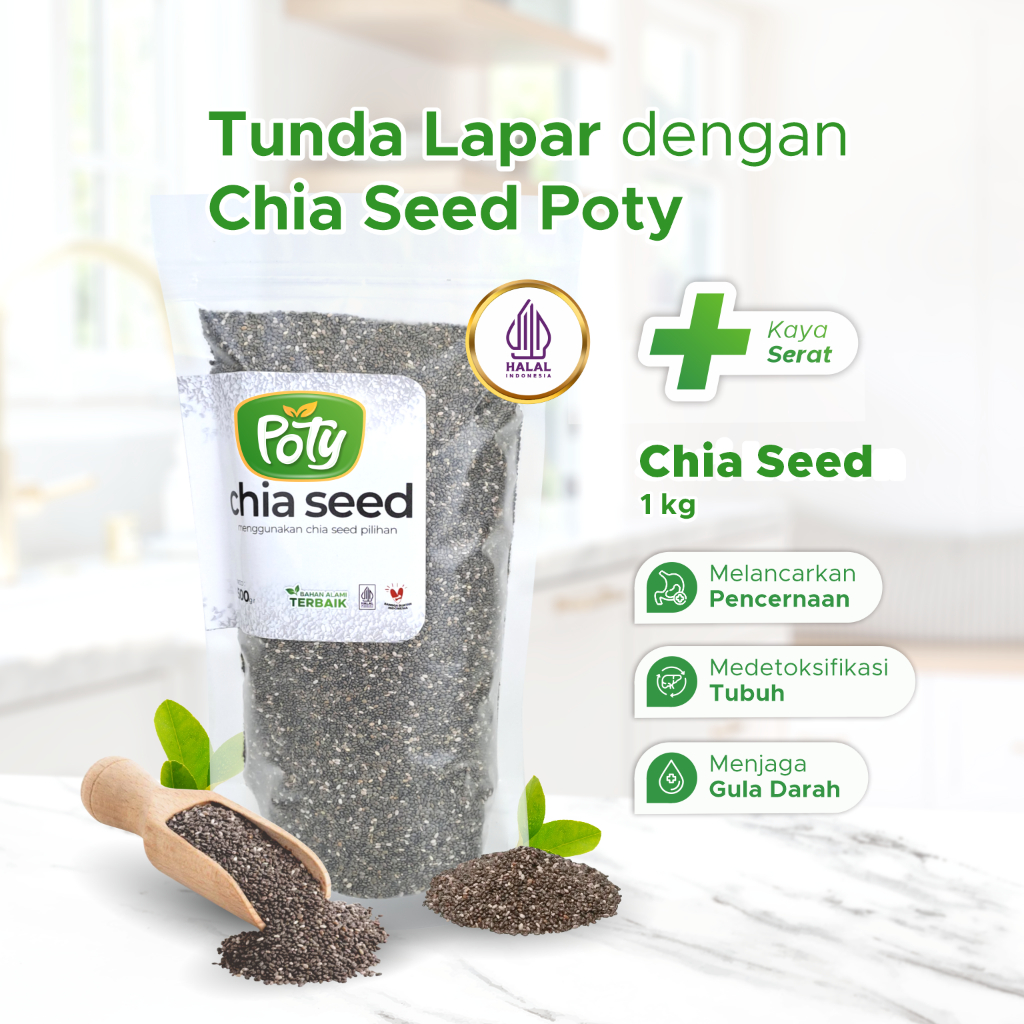 

Chia Seeds Organic Untu Diet 1 kg 500 gr 100gr Poty