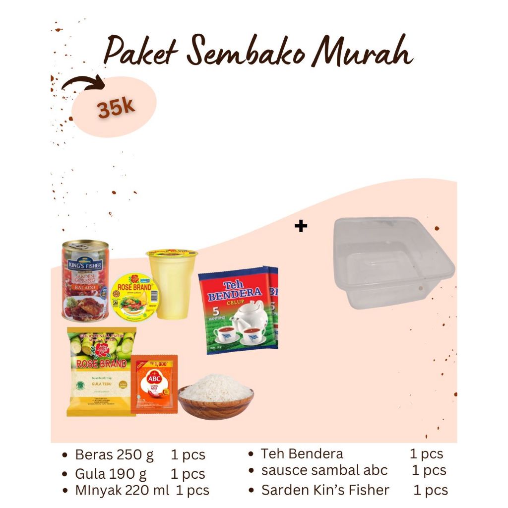 

PAKET SEMBAKO MURAH / PAKET JUMAT BERKAH / HAMPERS PENGAJIAN / SANTUNAN / SYUKURAN