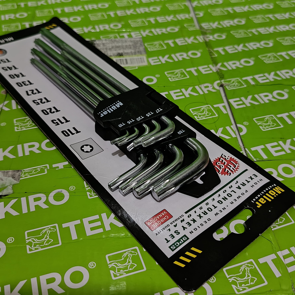MOLLAR Kunci L Panjang Set Bintang 9 Pcs / Kunci L Bintang Segi Set Pendek - Kunci L Bintang Tekiro