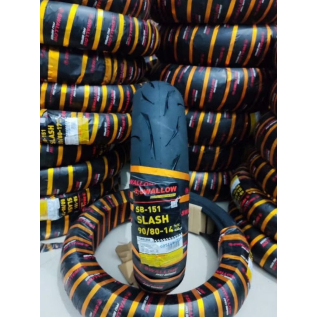 BAN SWALLOW SLASH 90/80-14 TUBLES/BAN DEPAN NEW VARIO125/BAN DEPAN SOFT COMPOND NEW VARIO150/BAN DEP