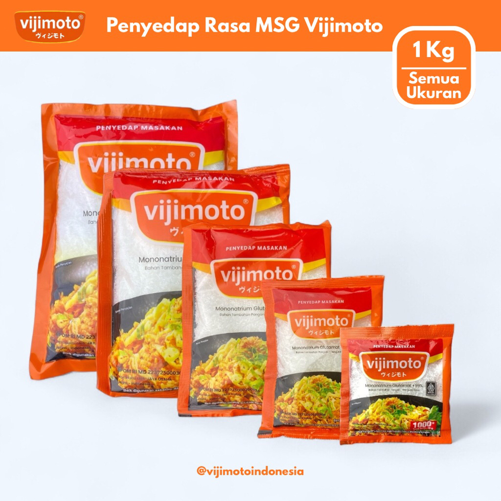 

VIJIMOTO - Penyedap Rasa MSG Vijimoto - Paket 1 Kg Semua Ukuran - Micin - MSG