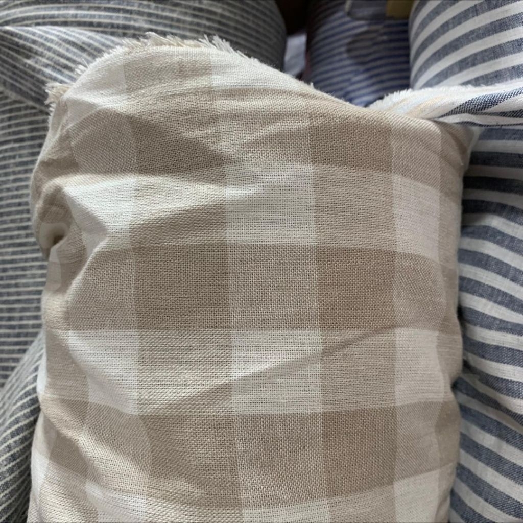 kain katun linen kotak²/katun linen kotak