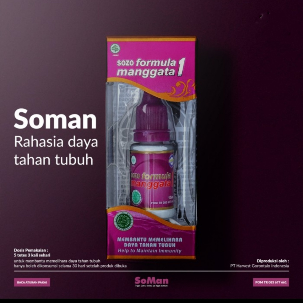 Soman 1 (Sozo Formula Manggata 1) Asli 100%, Jamu Tetes Soman 1x15ML