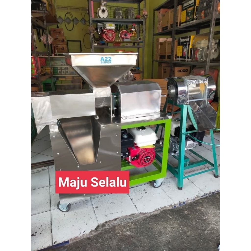 Mesin peras santan A22 super dengan parut kelapa set mesin penggerak Honda GX 160 Ori
