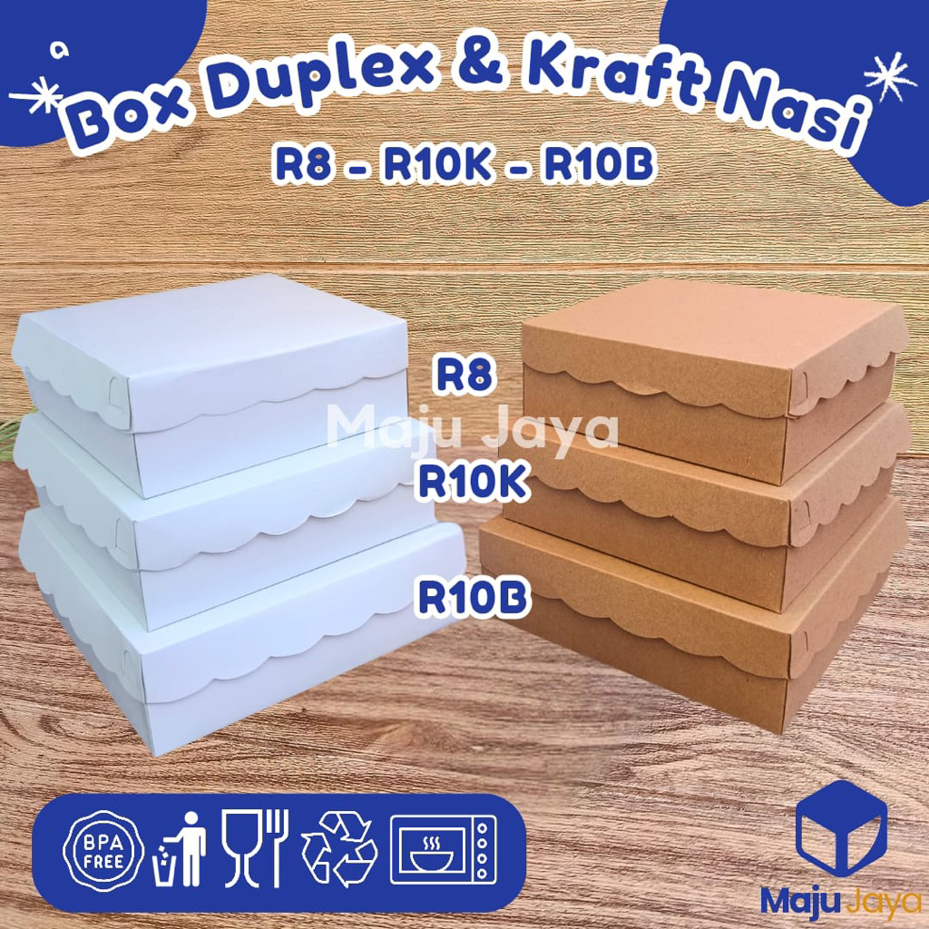 

[ECER] Dus Kraft Nasi Kotak Katering R8 R10K R10B Tanpa Laminasi 350gsm / Rice Box Kraft / Kardus Nasi Kotak