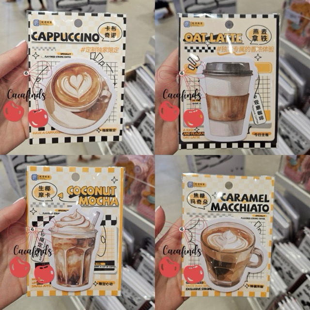 

MINISO‼️Sticky Notes / Memopad (Cappuccino / Oat Latte / Coconut Mocha / Caramel Machiato)