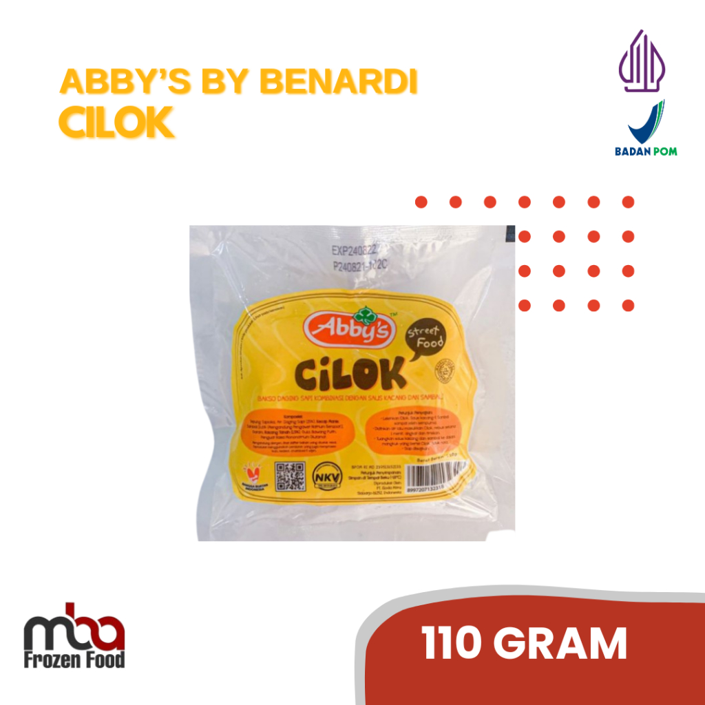 

Bernardi Cilok 110 gr/12 pcs Abbys /Bakso /Baksosapi /Pentol /Dagingsapi /Daging /Baso /Frozenfood /Sapi /Meatball