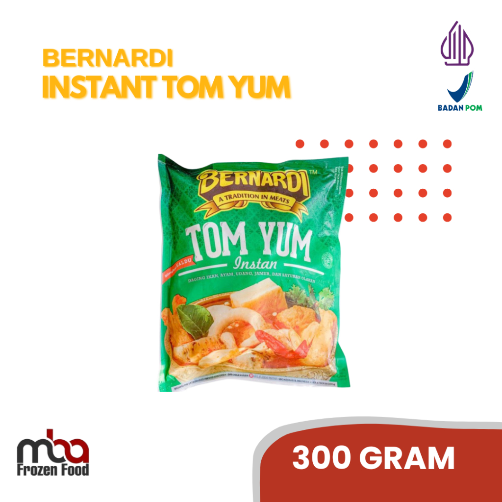 

Bernardi, Tom Yum, 300 gr /Ikan /Fishcake /Kueikan /Steamboat /Bakaran /Sate /Camilan /Makananringan /Frozenfood /Olahanikan /Korea /Soup /Nugget