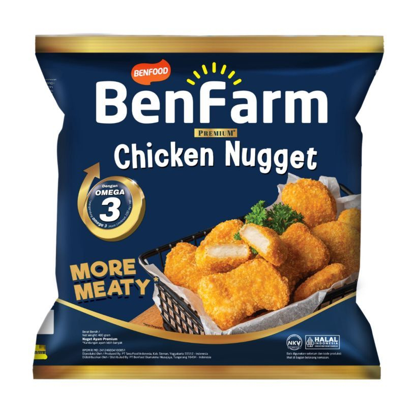 

BenFarm Premium Chicken Nugget Omega 3 400gr / Benfarm Nugget