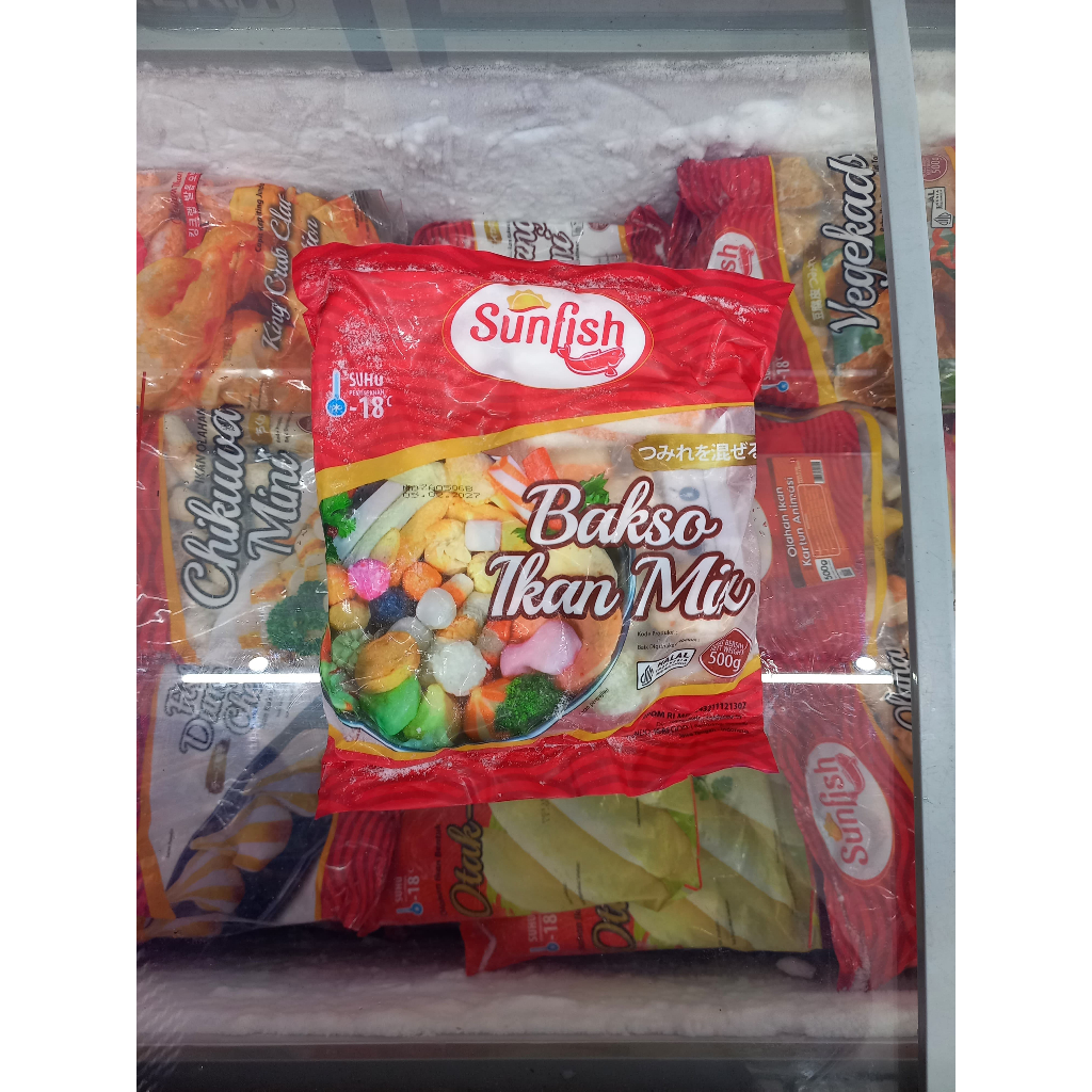 

Frozenfood SUNFISH Bakso Ikan Mix 500gr