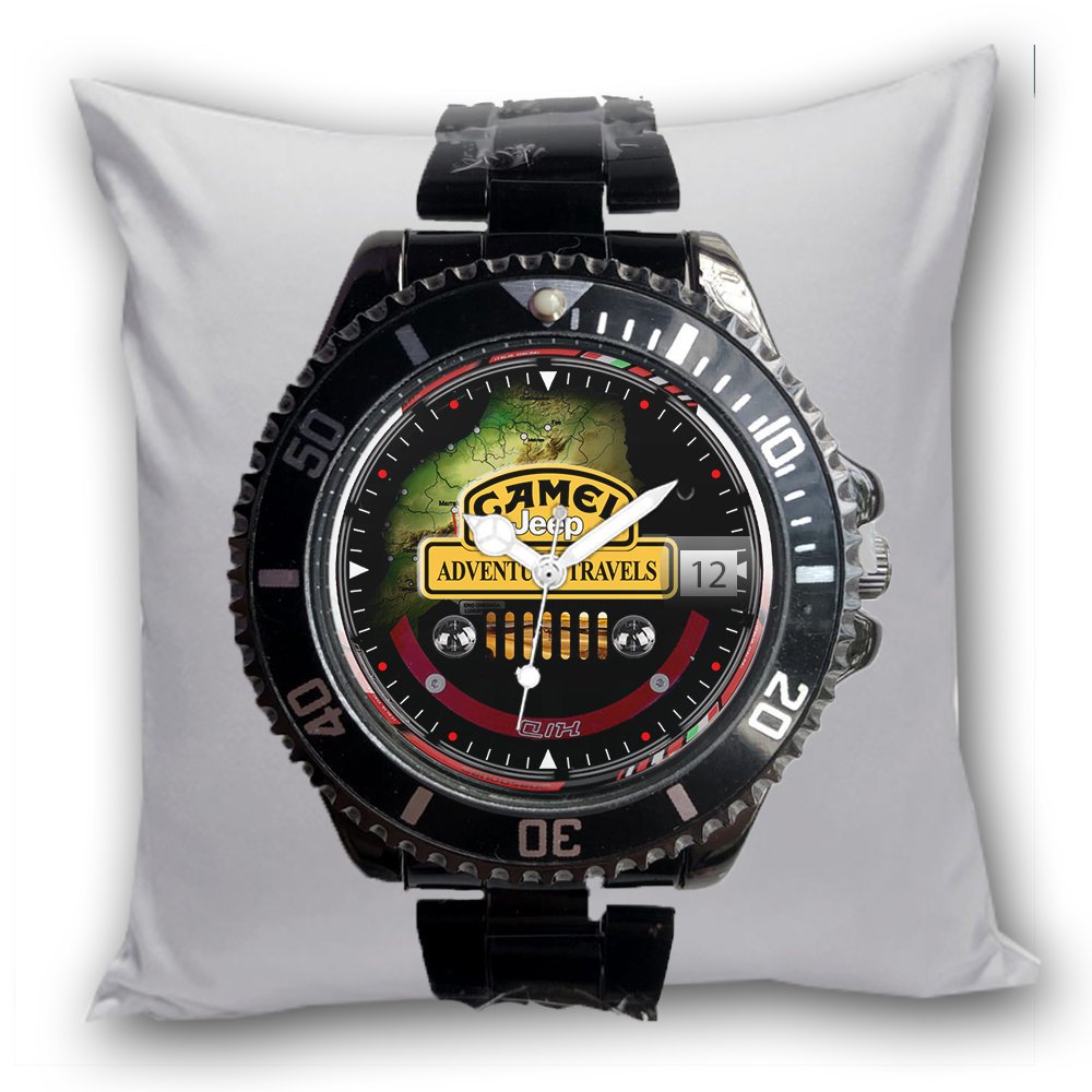 Jam Tangan Pria CAMEL JEEP Tanggal Stainless Steel Hitam Cowok Dewasa Custom Keren Terbaru 01