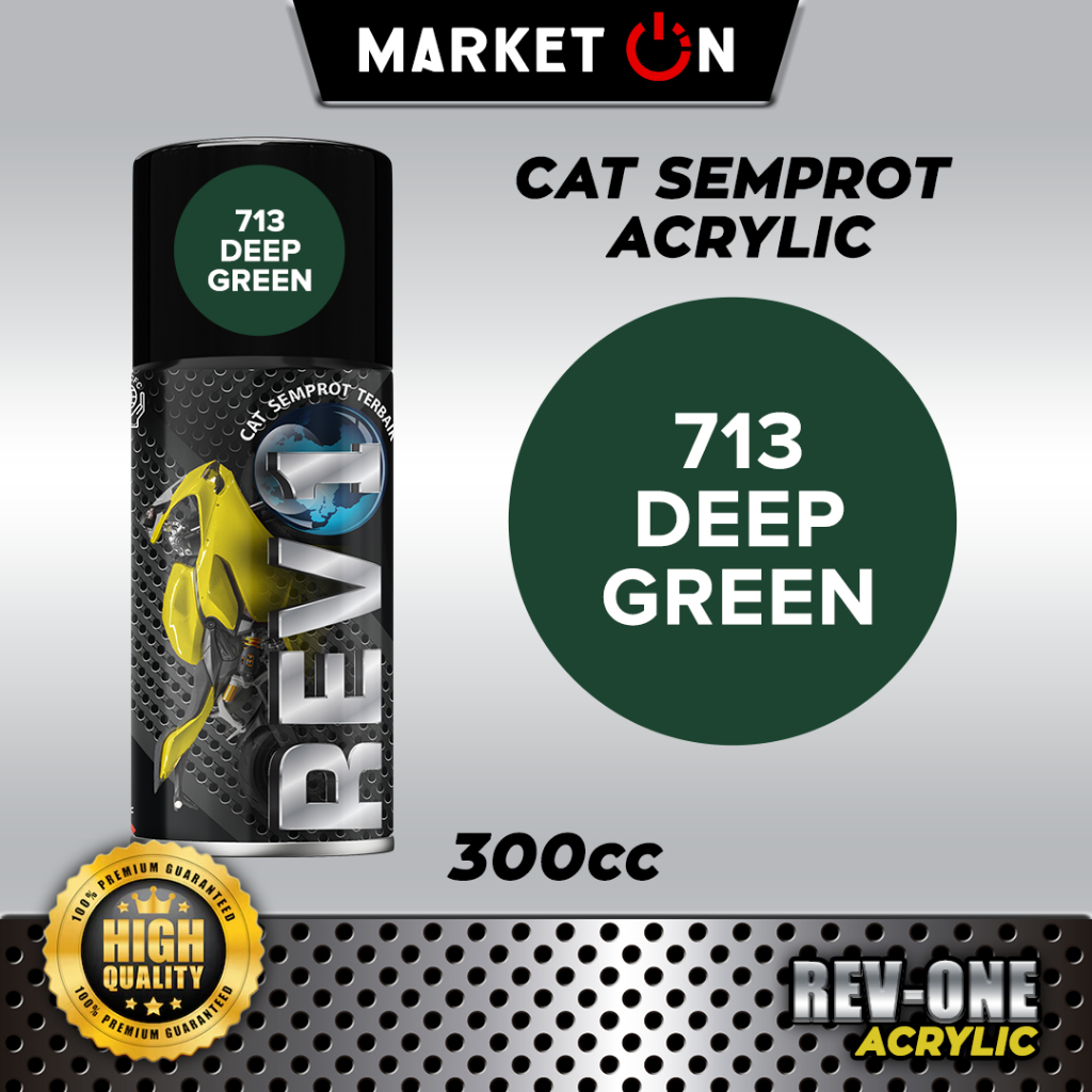 Revo Acrylic - 713 Deep Green I Cat Semprot Akrilik 150CC 300CC I Cat Warna Hijau Tua I Cat Standard