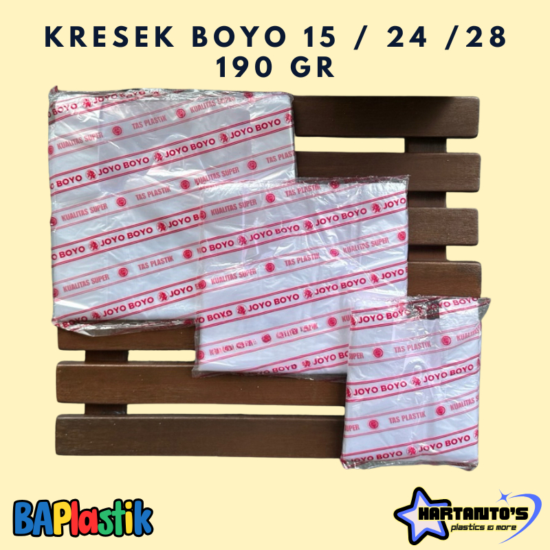 KRESEK HD BOYO MERAH Bening 15X33 24X43 28X50 190 GR KANTONG PLASTIK TRANSPARANT ORI PUTIH