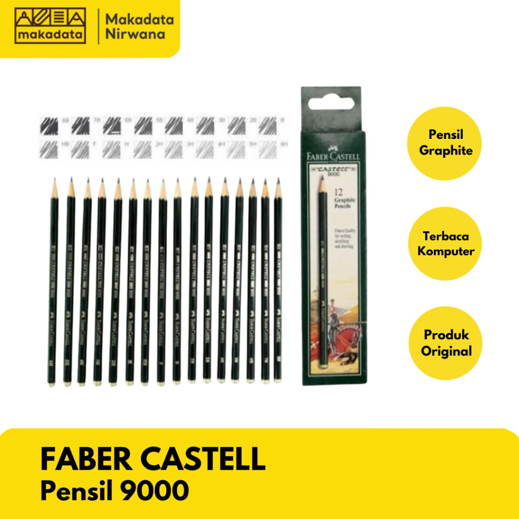 

FABER CASTELL PENCIL/PENSIL 9000 2B / 3B / 4B / 5B / 6B / 7B / 8B (1 PCS)