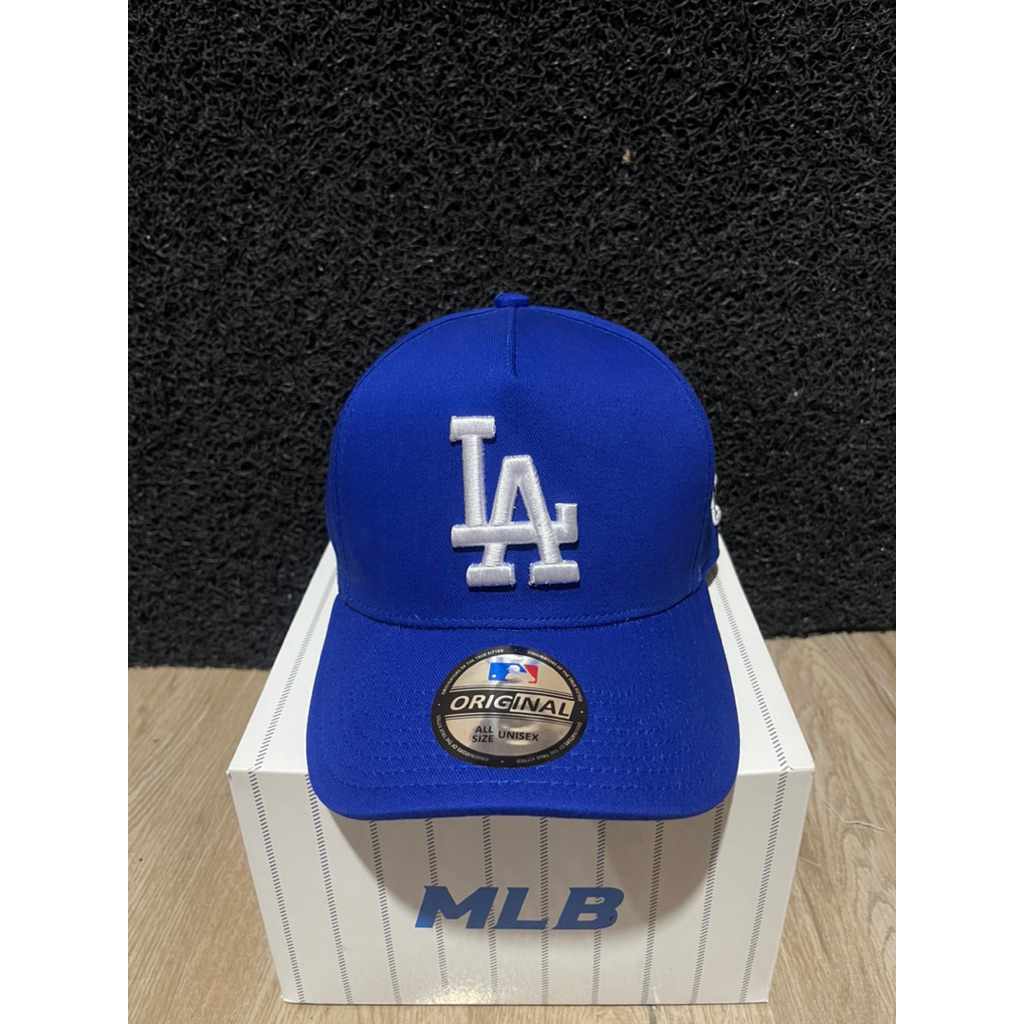 LEA Putih Bahan Biru Topi Premium MLB Topi Pria Wanita