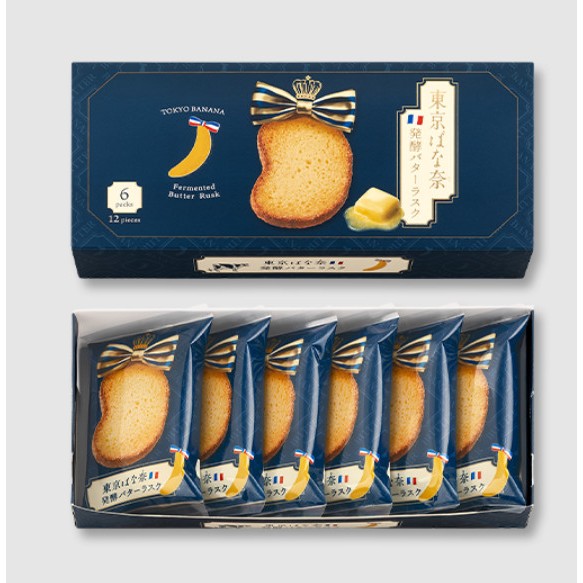 

READY 8 JUNI 2025 Tokyo Banana Fermented Butter Rusk ISI 12 (6 PACK) JAPAN