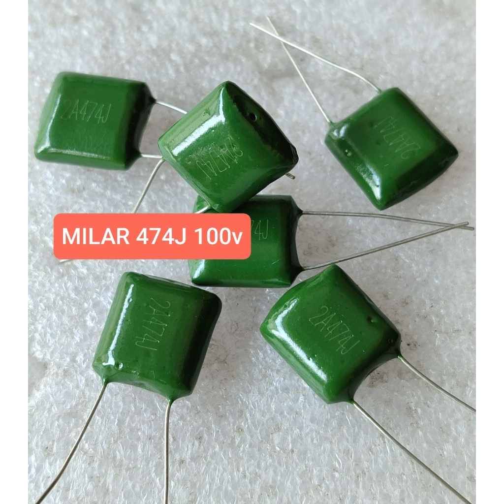 10BUAH KAPASITOR MILAR 474J 100V 2A MYLAR 474 J 100 VOLT 100VOLT