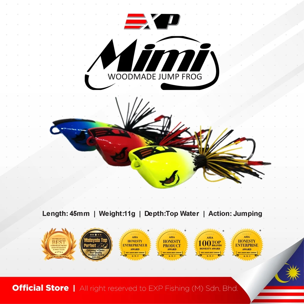 EXP Mimi Jump Frog Snakehead Fishing soft frog umpan pancing umpan casting umpan gabus