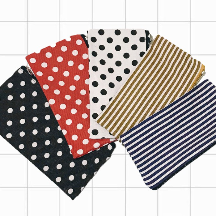 

[Flat Series] Kanvas Canvas Kotak Pensil Pencil Case Pouch Motif Pattern Multifungsi | KikuStuff