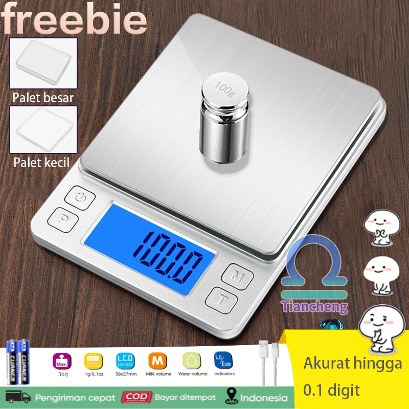 Timbangan Elektronik Dapur 3KG Tampilan Digital LED / Timbangan Mini Digital Tepat & Akurat