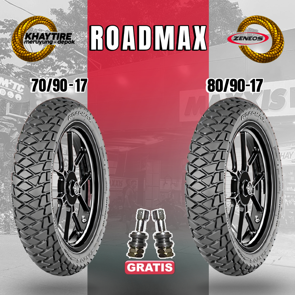 BAN MOTOR RING 17 ALL BEBEK SATUAN DAN SEPASANG ZENEOS ROADMAX TUBELESS