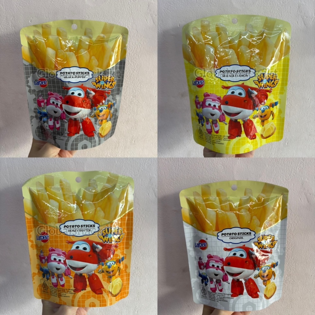 

Larbee Super Wings Potato Stick Snack Kentang Goreng Original Black Pepper Honey Butter Sea Salt Lemon 40g