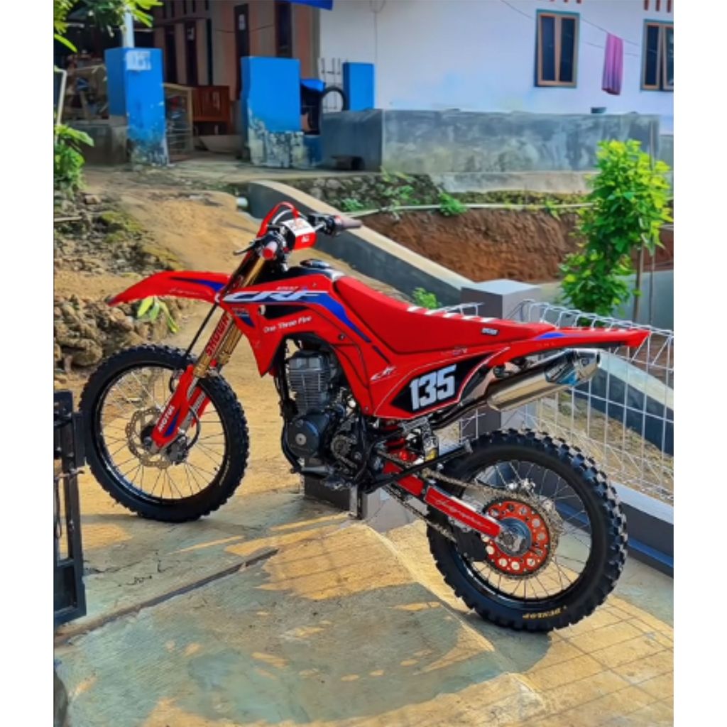 Decal Sticker CRF 150L Full Body - Stiker Dekal Honda CRF 150 L MERAH Full Body BIRU SIMPEL CRF-710