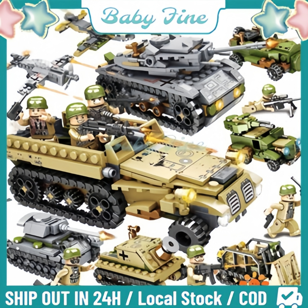 【COD】1000Pcs Mainan Brick Tank WW2 Pesawat Mainan Anak Laki Laki
