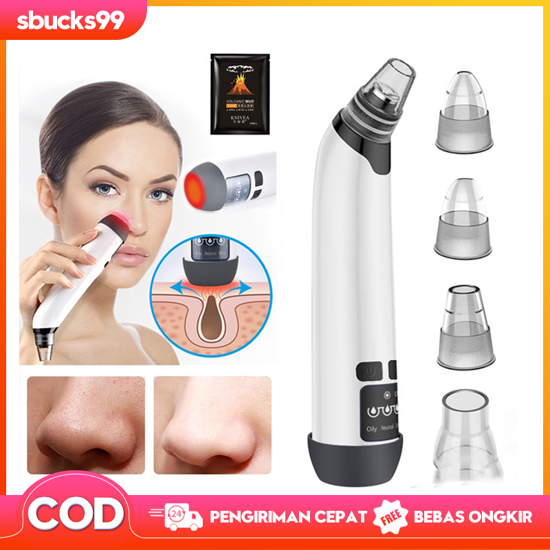 Alat Facial Wajah Blackhead Remover Komedo Pemanas/ Listrik dan Wajah Jerawat Pori Cleaner Vakum too